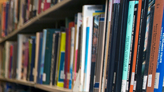 Image of books on a library shelf