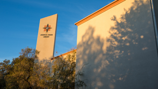 Exterior photo of Skeen Library