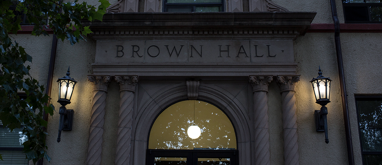Image of entry to Brown Hall