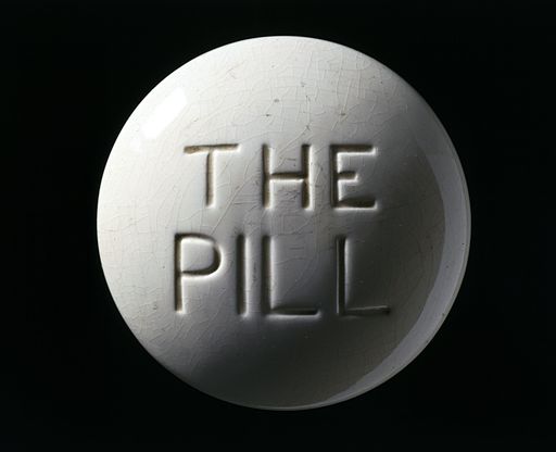 Model of a contraceptive pill