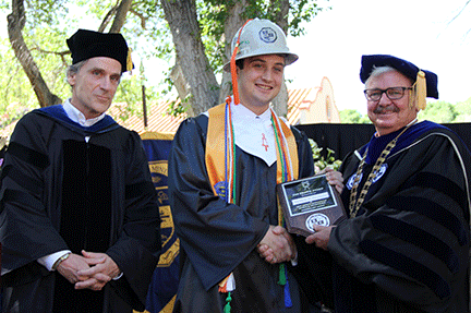 Matt Davenport with President Stephen Wells and VP Doug Wells