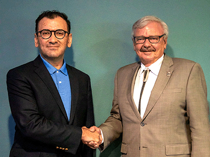 President Wells and Uzbekistan Ambassador