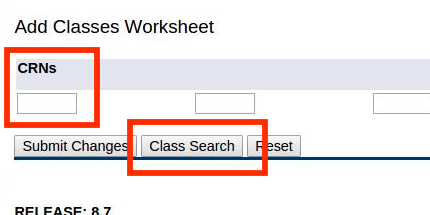 CRNs and Class Search