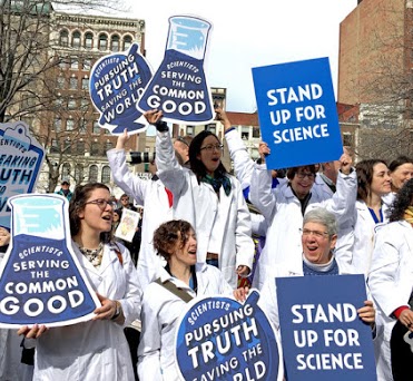 Image of scientists at a protest