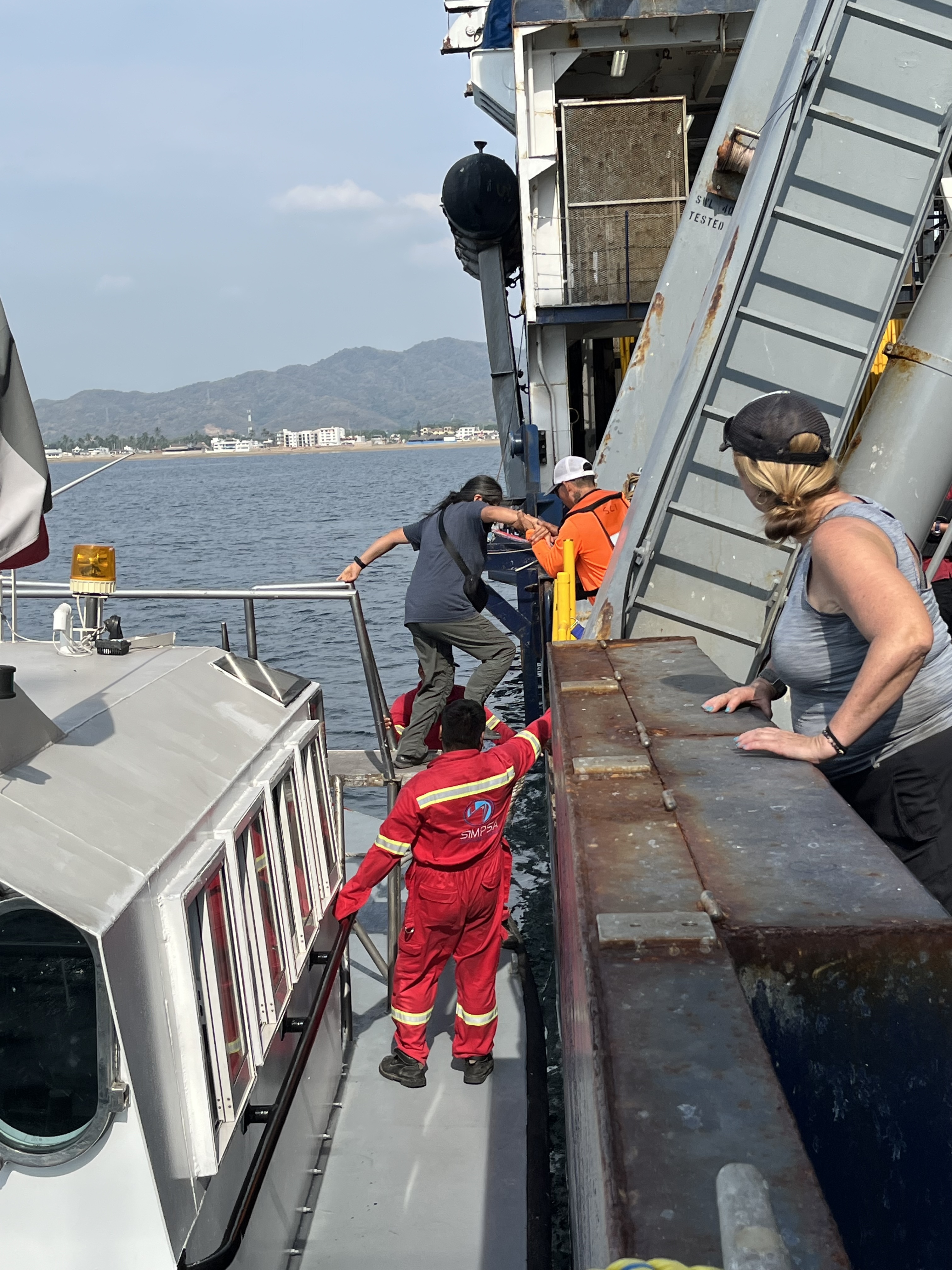 Ana stepping onto Langseth