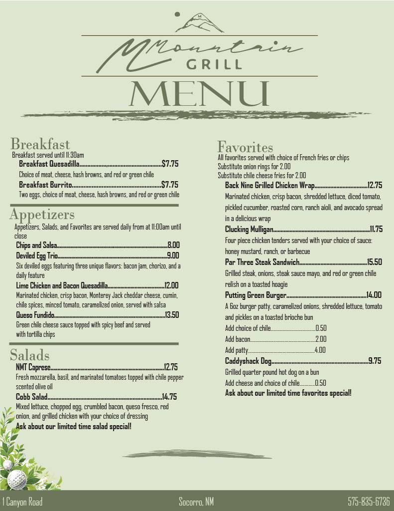 2025 Grill Menu