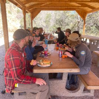 EES staff and students picnic in Water Canyon