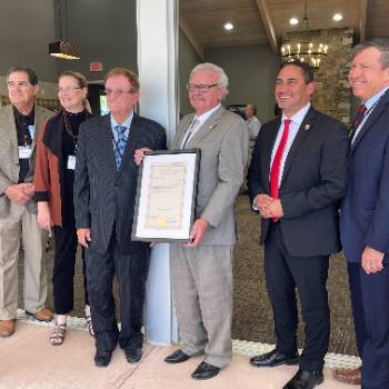 Regents with President Wells and Dr. Raul Deju