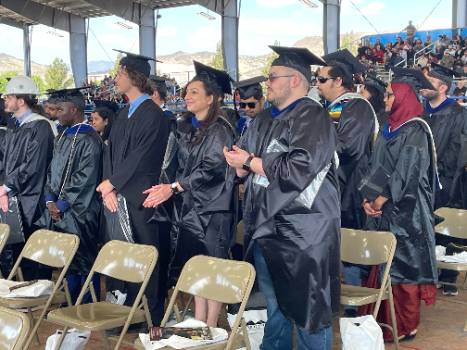Masters' degree students at Commencement