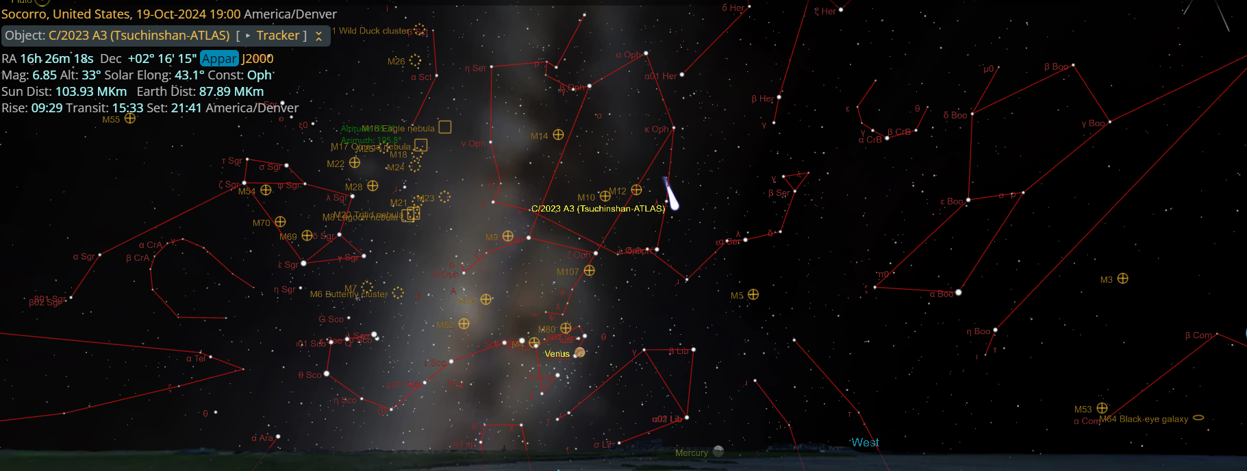 comet-oct19 Where to look Oct. 19