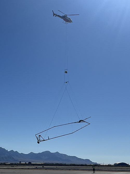 Helicopter and groundwater surveying