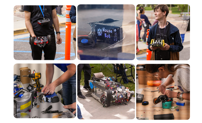 Miner Mayhem students and Robots