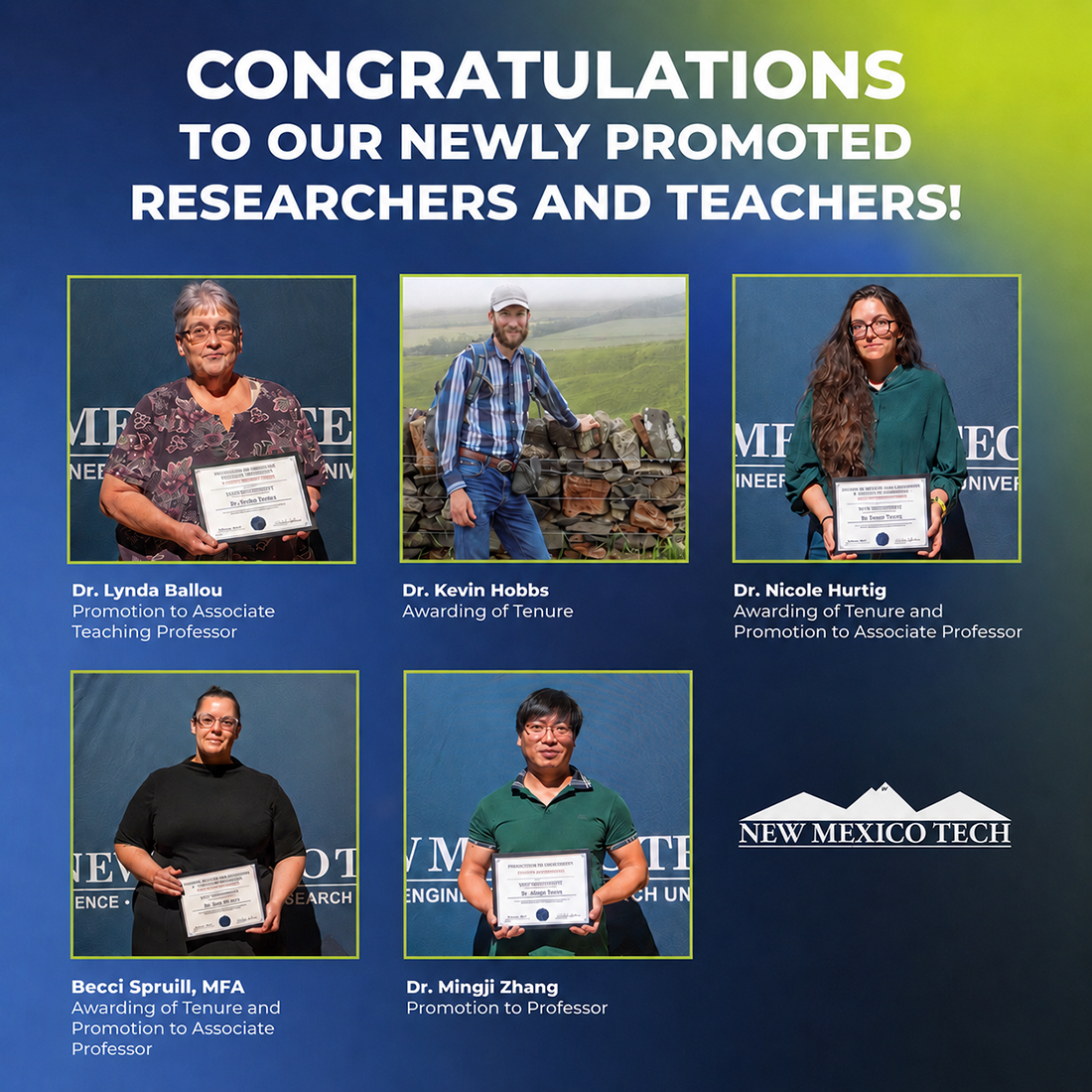 Congratulations to our newly promoted Researchers and Teachers