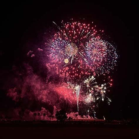 Night Sky at Fourth of July Fireworks Show in Socorro