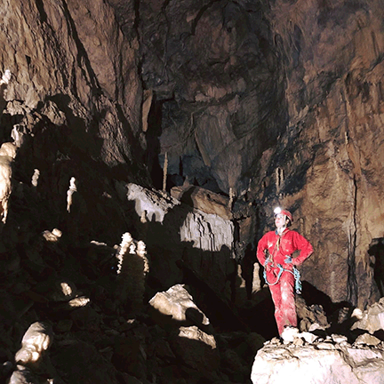 Zoe Havlena in the Frasassi Cave in Italy