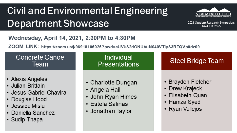 Flyer for Civil Engineering Showcase